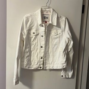 Distressed White Denim Jacket